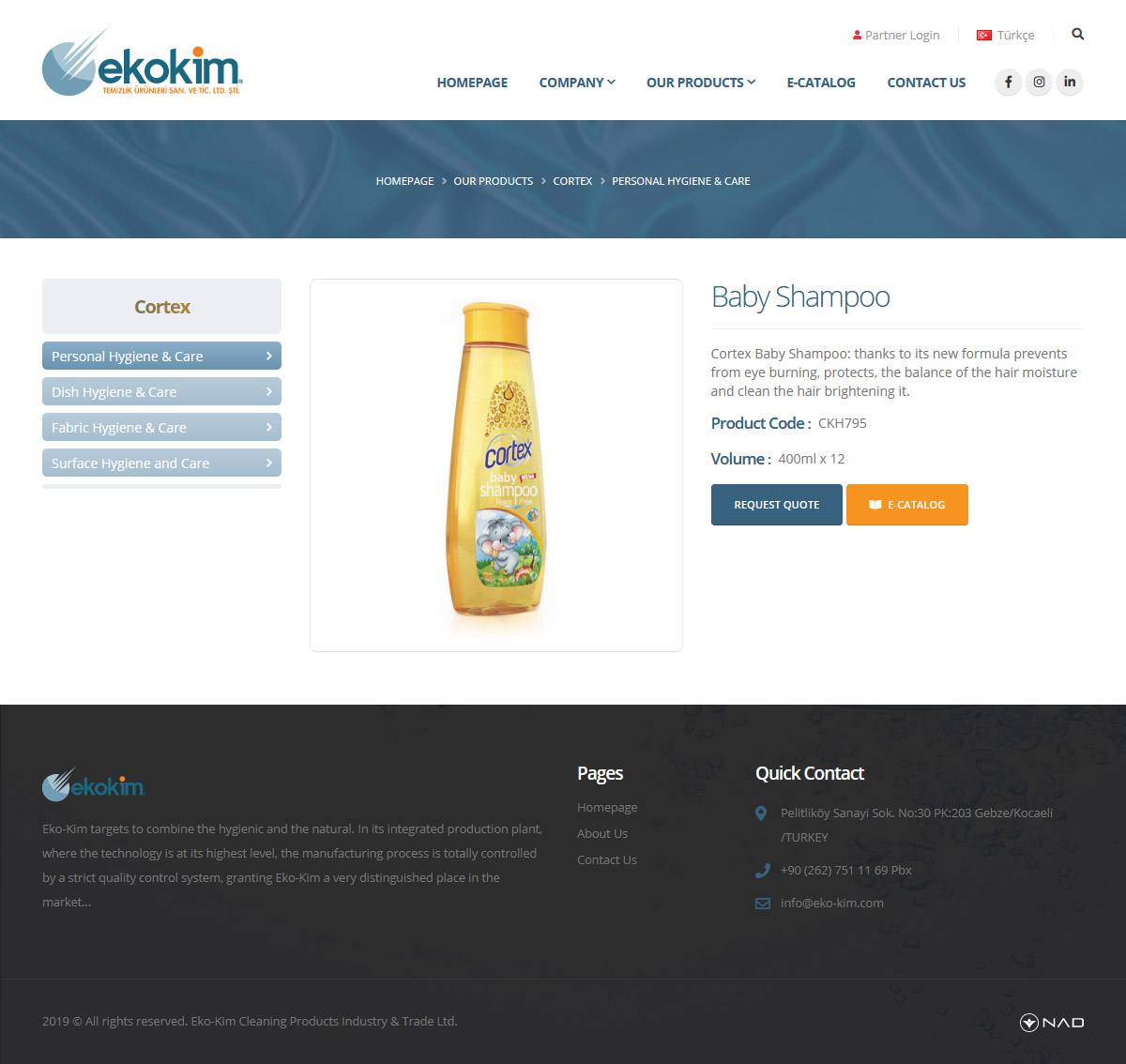 Web Design, Eko-Kim Cleaning Products Ltd.