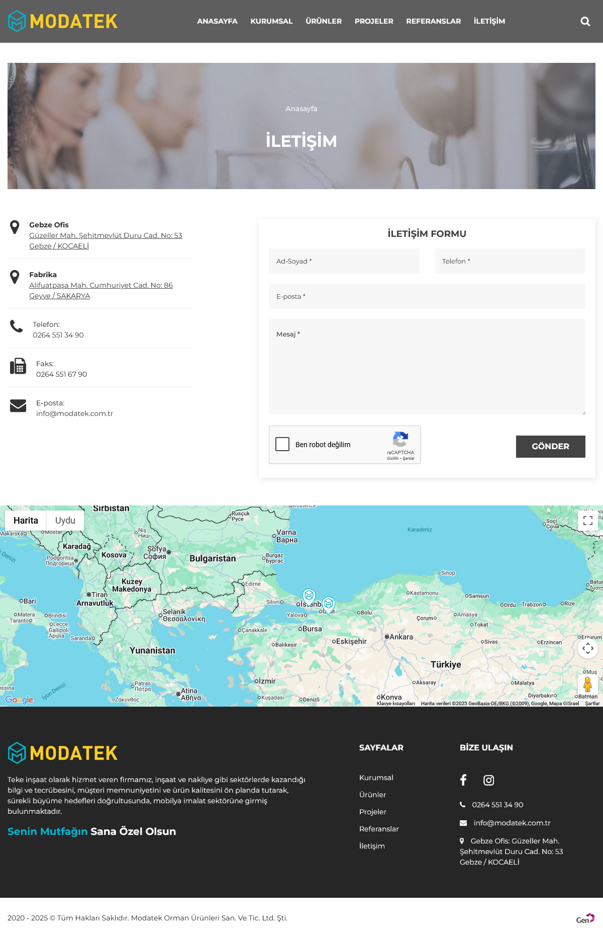 Web Tasarım, Modatek Orman Ürünleri Ltd. Şti.