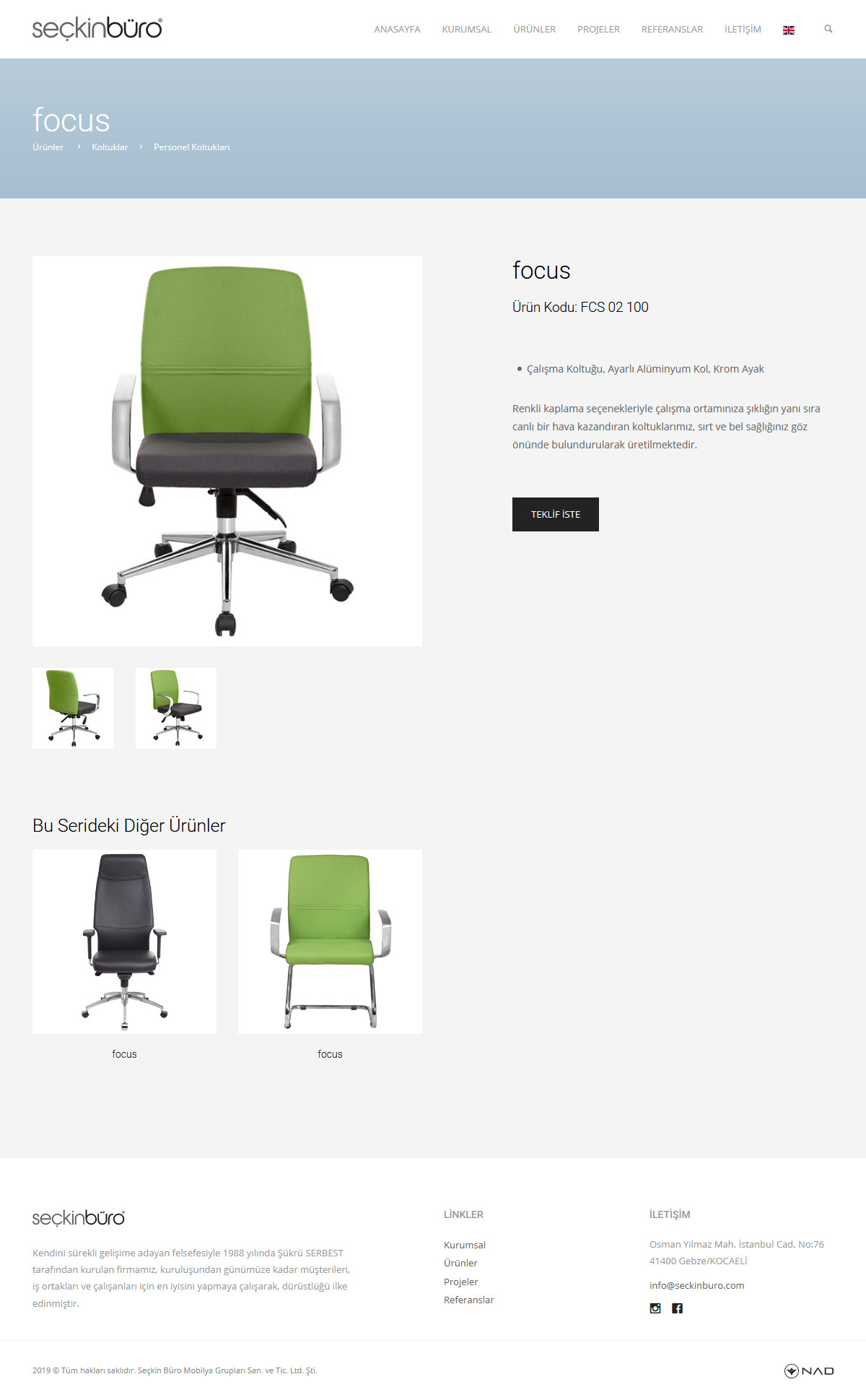 Web Design, Seçkin Office Furniture Ltd.