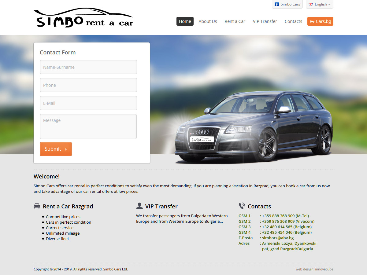 Web Design, Simbo Cars Ltd.